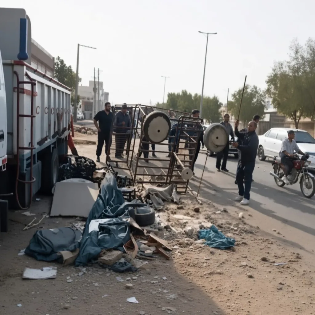 Destruction des étals de vendeurs ambulants à Abadan par les agents municipaux